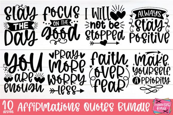 Affirmations Quotes SVG Bundle for Graphic Design