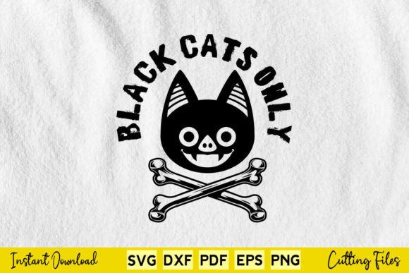 Black Cats Only Halloween Graphics for Crafts