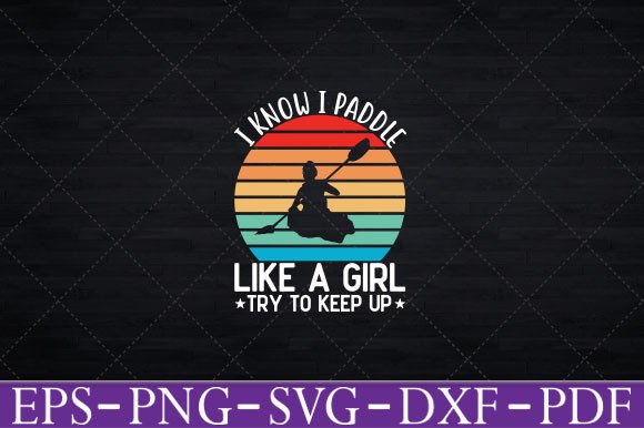 Funny Girl Kayak Retro Kayaking Paddling Graphics