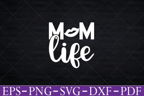 Mom Life Leopard Lips Stripe Graphic for Crafts and Graphics