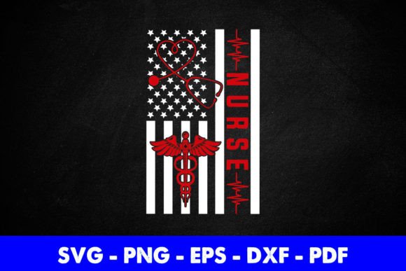 Nurse Patriotic American USA Flag Graphics for Crafts