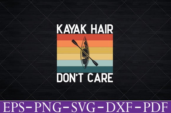 Retro Kayak Hair Don’t Care T-Shirt Graphic